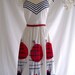 Nautical Dress Pin Up Red White Navy Ships chevron stripes 70s vintage sailor by Jenni