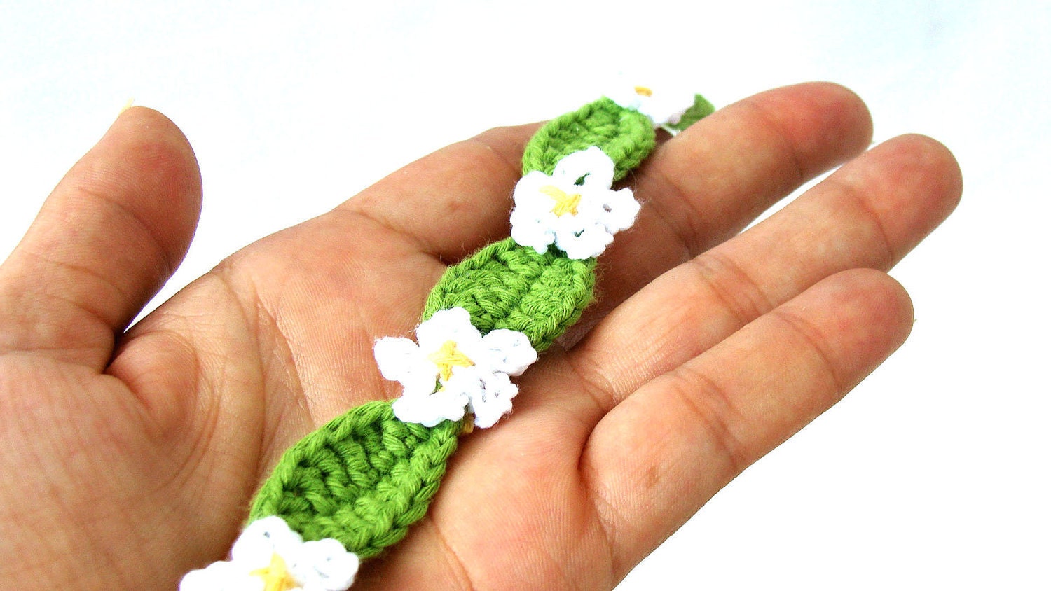 Crochet anklet - bracelet - spring garden, barefoot jewelry