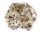knitting collar, women fashion scarf, fall fashion, ivory and brown, neckwarmers, autumn, wool, hand-knitted, fashion, gift, new