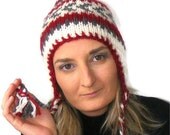 knitting hat ,Pom-Pom Ear Flap Hat, Women knitted hat, Skiing hat. Snowboarding hat. fashion, for her, 2013 trends