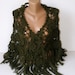 hand crocheted shawl, women accessories ,green, 2013 trends, green mohair shawl