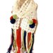Hand crocheted women scarf, woman fashion, scarf trends, gifts, crochet trends, pom pom, for her
