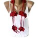 Valentines day,Crochet Red Flower Lariat Scarf,Fashion Flower Scarves,Necklace,crocheted scarves