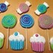 1 dozen Cupcakes, Lollipops and Candies cutout cookies