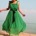 Maxi Long Dress Sexy Green Chiffon Party Dress Summer Sundress : Prairie Collection
