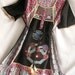 Black Top Women Blouse Shirt Kaftan Caftan Embroidered Tunic/ Short Sleeve Tshirt Xmas Gift