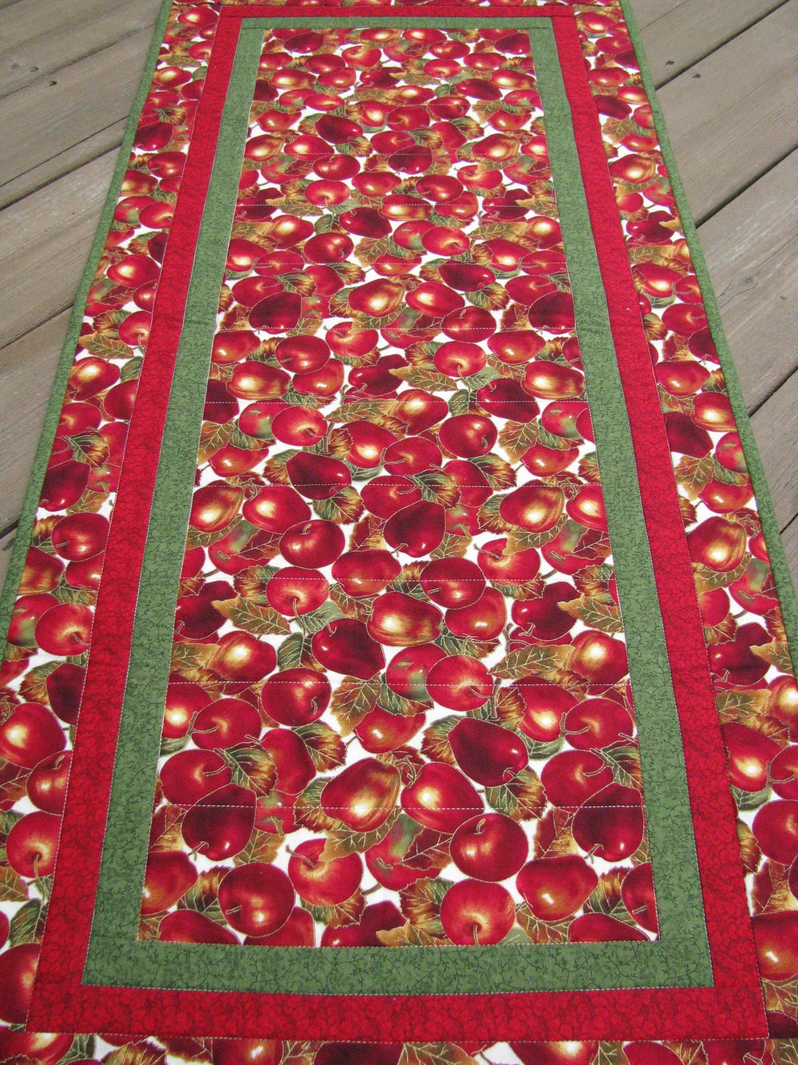 ON SALE - Apple Quilted Table Runner