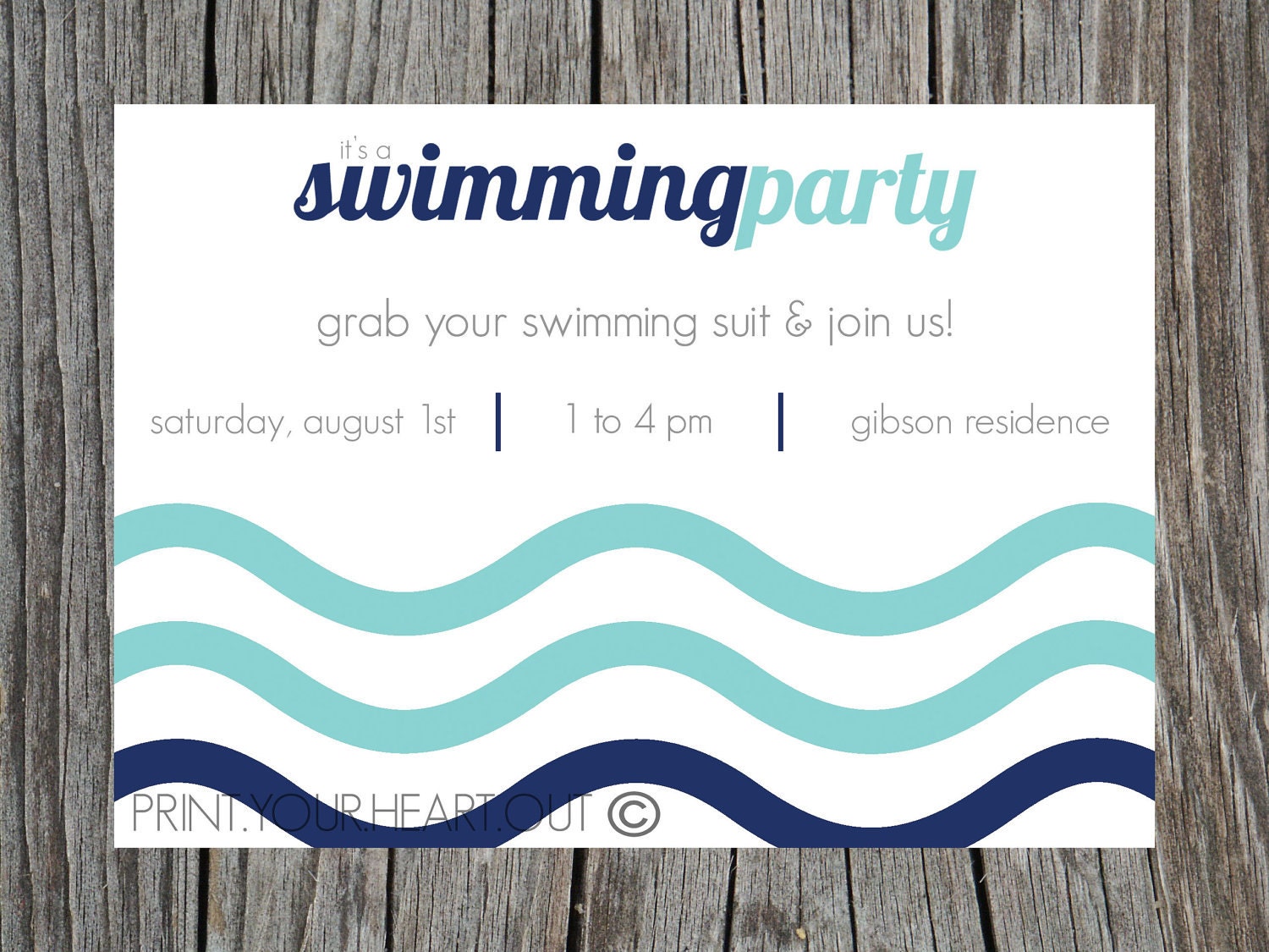 Swimming Pool Party Invitation Printable Il_170x135