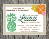 Printable Luau Birthday Party Invitation Retro Tiki Hawaii Il_170x135
