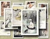 Vintage Children Illustrations - Digital Collage Sheet Set No. 1-  atc aceo card altered art hang tags craft supplies scrapbooking