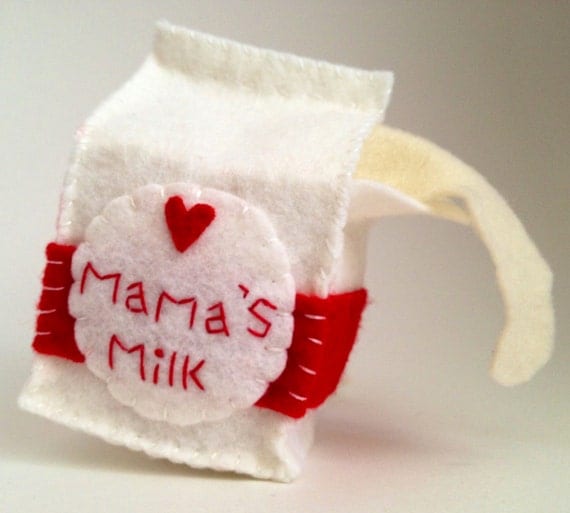 Pourable Felt Mama's Milk Carton