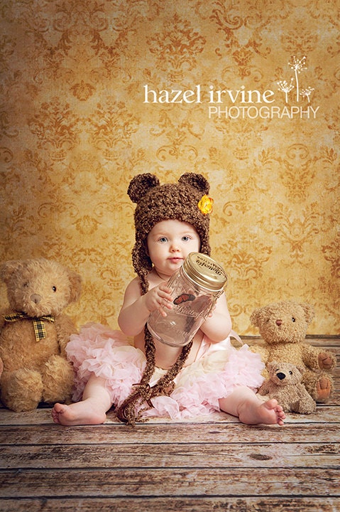Handmade Crochet Baby or Toddler Brown Bear Hat. Newborn Baby Bear Hat. Photography Prop. Newborn Prop. UK Seller.