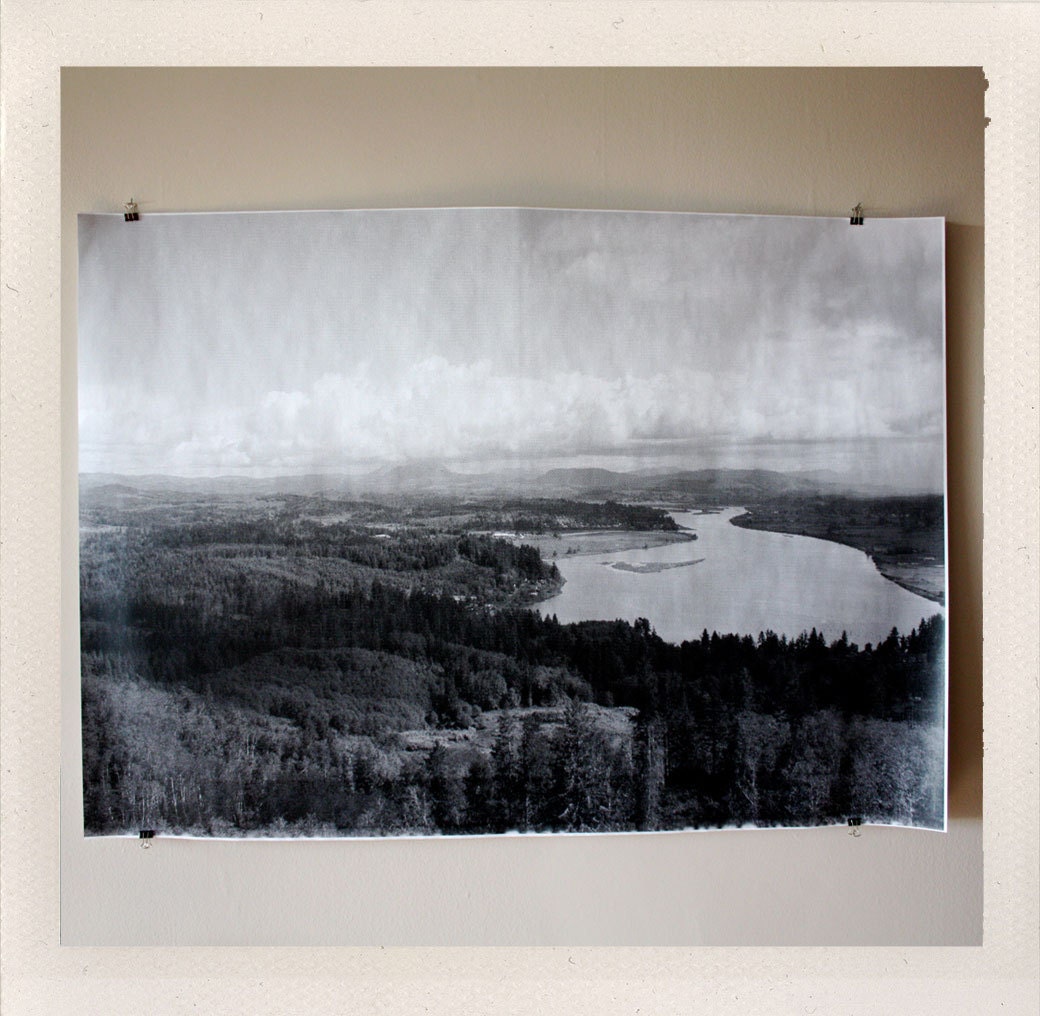 astoria overlook / large format halftone print / 24x36 black and white poster