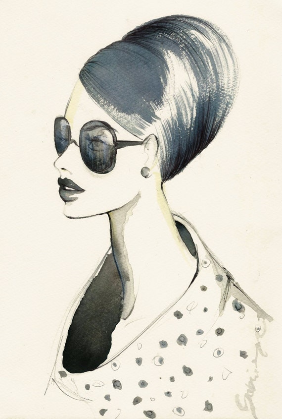 Lady - Watercolor Portrait - Original painting - fashion illustration - Woman portrait