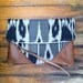 Leather and cotton clutch