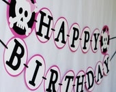 Girl Pirate p"ARRR"ty Birthday Banner