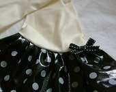 Plain Jane Black w/White Polka Dots Oilcloth Gloves - Latex Free - Not Just for Cleaning (Size Med)
