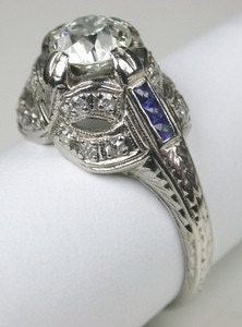 Art Deco Platinum Engagement Ring