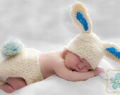 The Bunny Diaper cover and hat set