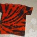 Tie dye youth Extra Small shirt in black and orange swirl- INSTANT Halloween Costume idea included