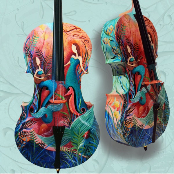 Custom Hand Painted Cello Musical Instruments