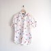 sale - vintage novelty print shirt with button down / whimisical fun brushstroke print shirt