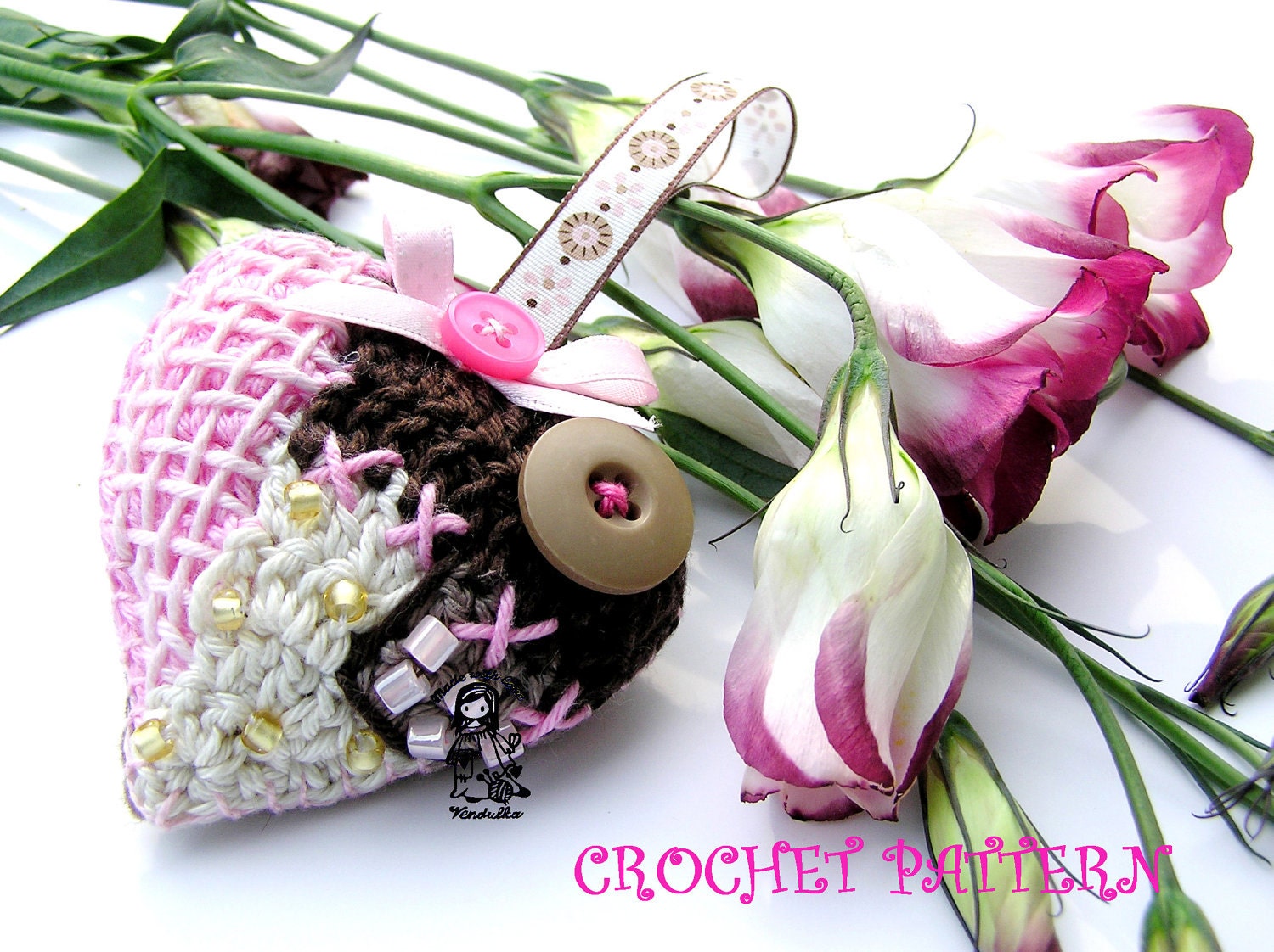 Vintage crochet/felt heart from my patchwork world