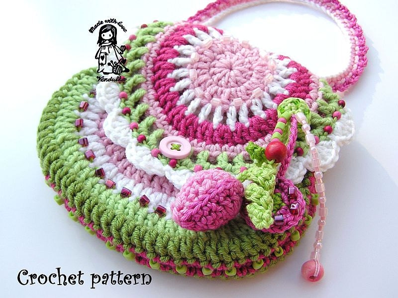 Crochet pattern - purse "Garden scene collection"