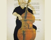 Fox music- Original Painting-Art Print-Art Poster- Hand Painting Mixed Media-Acrylic paintings-Beethoven-Mozart-Music-Melody