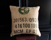 MCM Loft - 18inch Designer Upcycled Burlap Pillow