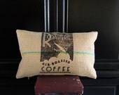 12 x 20 inch Designer Upcycled Burlap Pillow