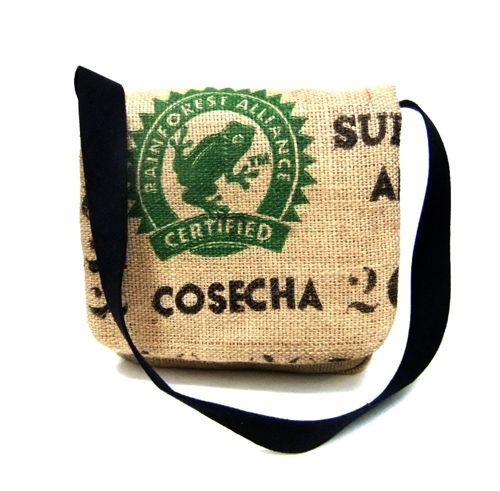 Burlap Cross Body Messenger Bag