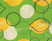Half Yard Lemons on Green, Metro Market, Monaluna, Robert Kaufman Fabrics, 100% Cotton Fabric