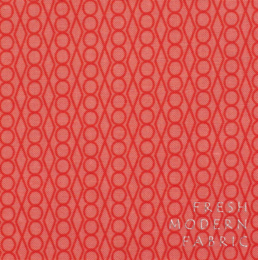 LAST PIECE Fat Quarter Hello Pilgrim Jewels in Dark Coral, Lizzy House for Andover Fabrics, 100% Cotton Fabric
