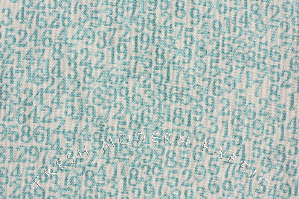 Half Yard Lucy's Crab Shack Number Games in Ocean Blue, Sweetwater for Moda Fabrics, 100% Cotton Fabric