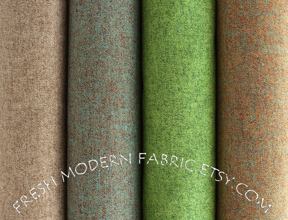 Half Yard Bundle Quilter's Tweed in Brown, Cocoa, Grass and Fiesta, Robert Kaufman, 100% Cotton Fabric