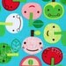 Half Yard Apple Pals in Aqua, Appleville by Suzy Ultman for Robert Kaufman Fabrics, 100% Cotton Fabric