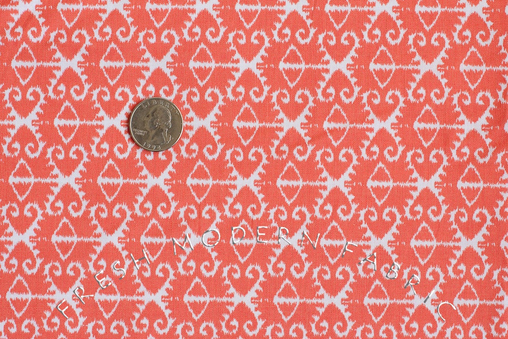 LAST PIECE Half Yard Spa Ikat in Coral, Spa Collection in Sorbet, Michael Miller Fabrics, 100% Cotton Fabric
