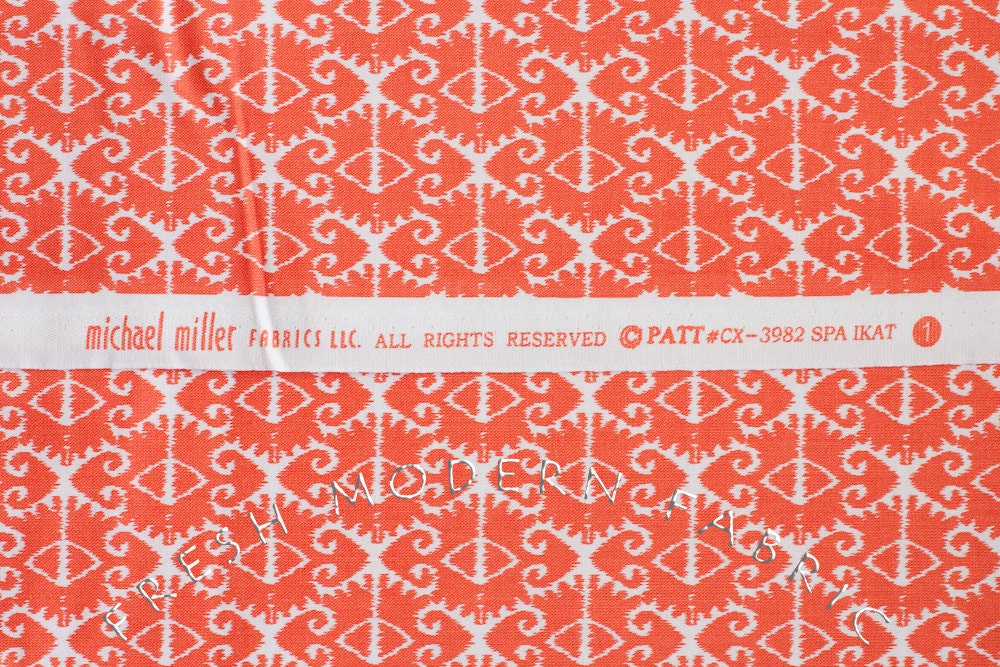 LAST PIECE Half Yard Spa Ikat in Coral, Spa Collection in Sorbet, Michael Miller Fabrics, 100% Cotton Fabric