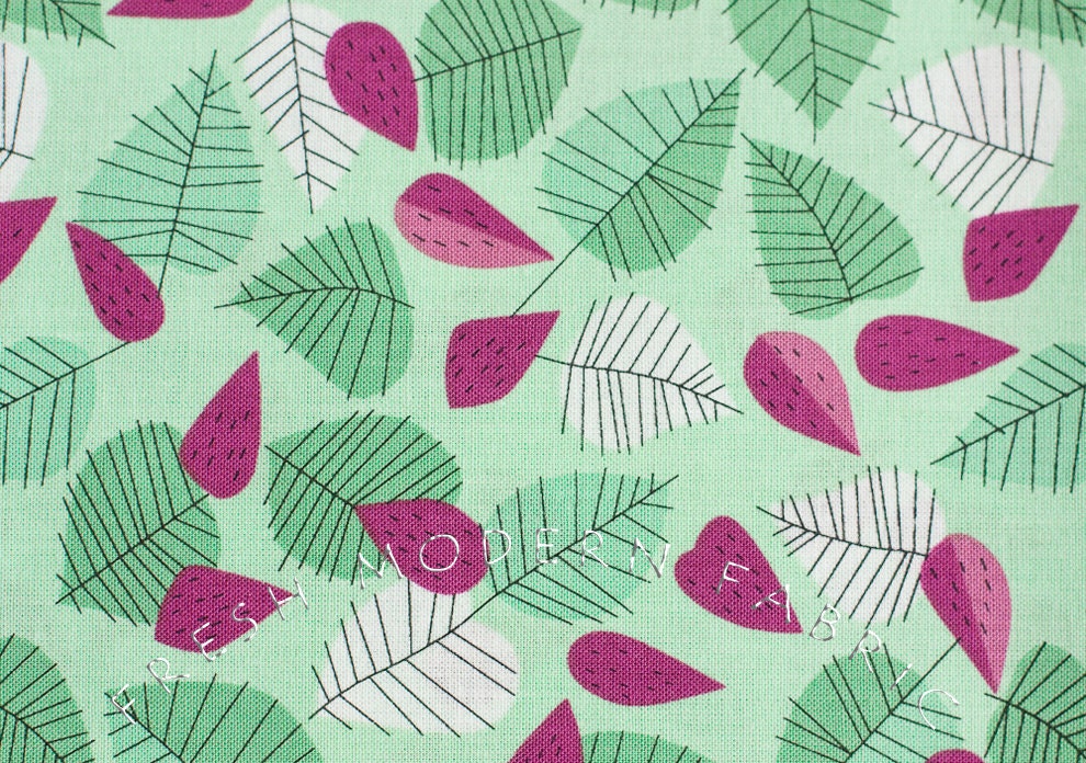 LAST PIECE Half Yard Hello Pilgrim Berry Patch in Light Green, Lizzy House for Andover Fabrics, 100% Cotton Fabric