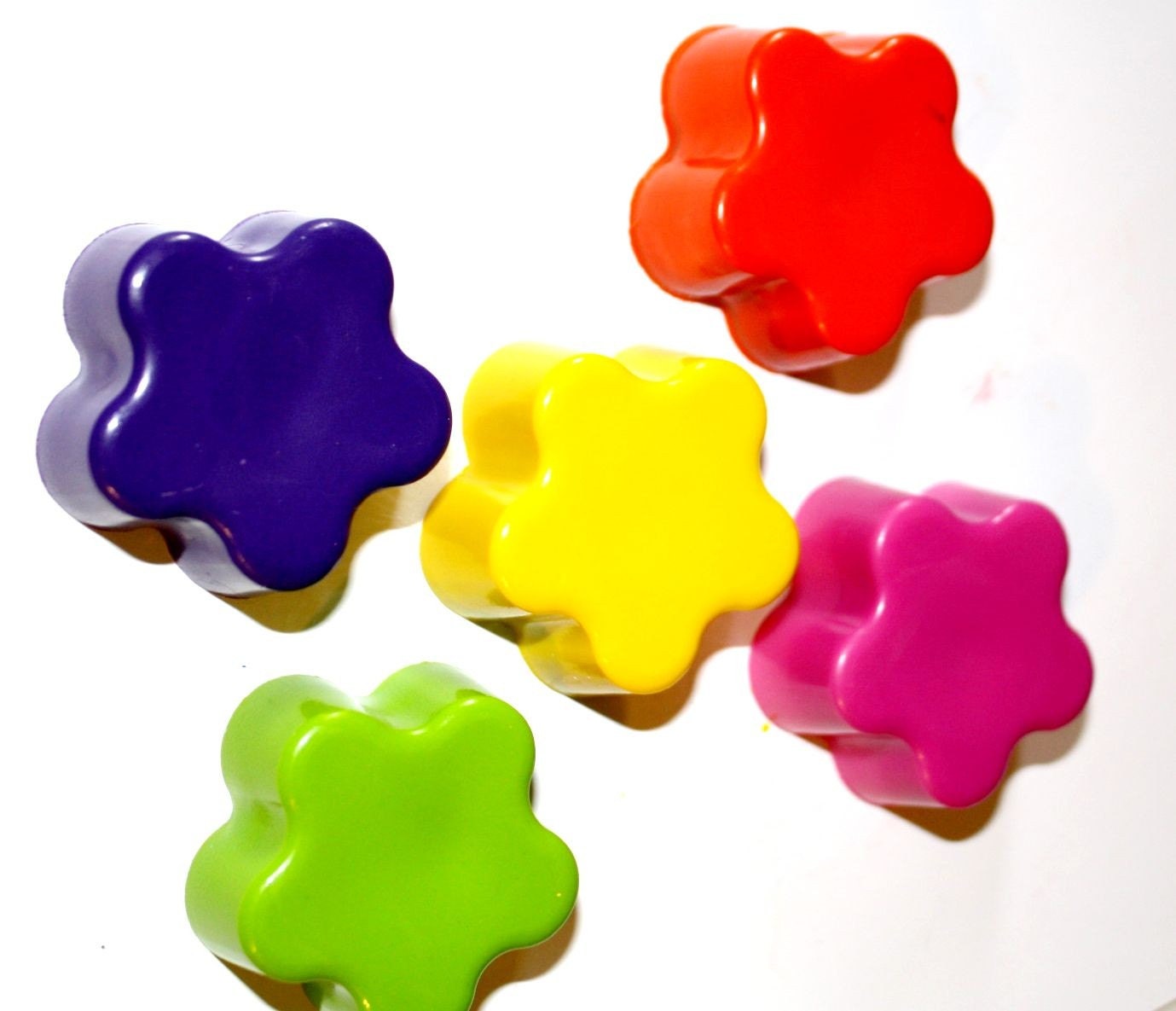 SET of 5- CHUNKY FLOWERS- Doodle R Us