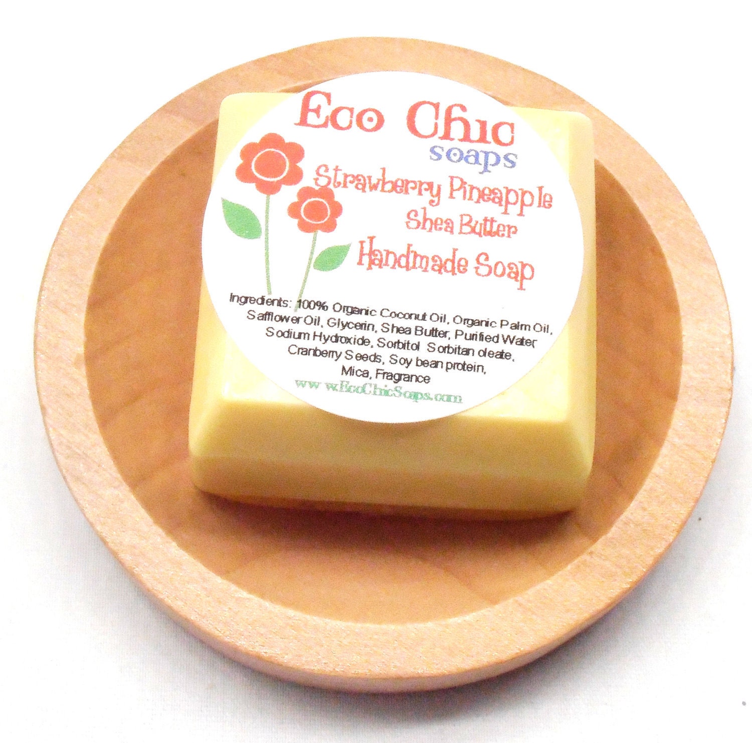 Bath and Beauty - Soap Sample and Round Wooden Soap Dish Set