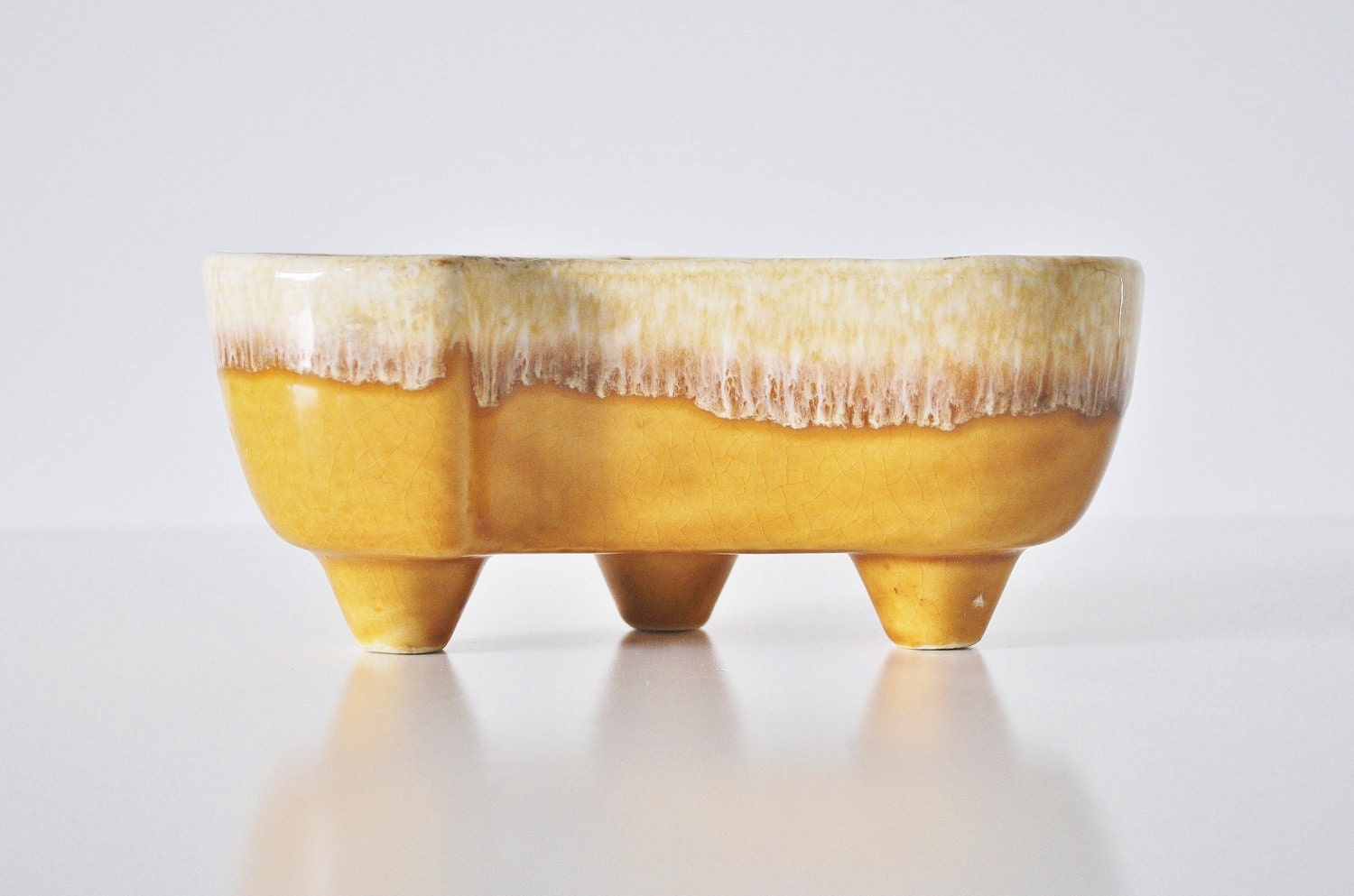 Mustard Yellow Drip Planter