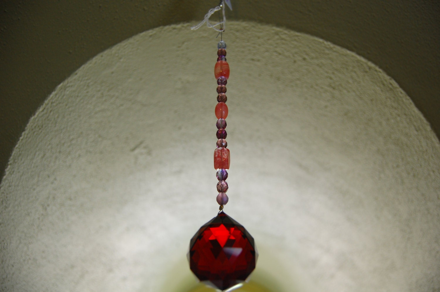 Crystal Suncatcher Extra Large 40mm Red Sphere (good feng shui)