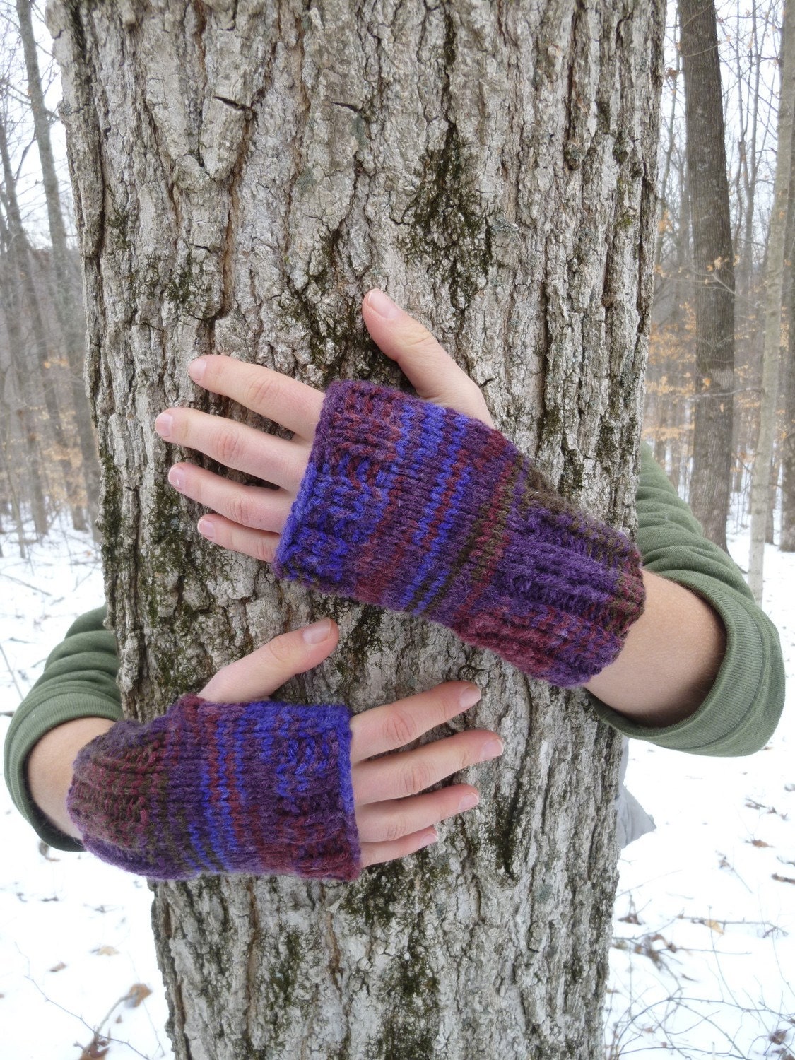 Blueberries & Currants Fingerless Gloves (Womens S)