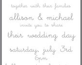 Mr. & Mrs. Wedding package- includes save the dates, invitations and rsvp cards