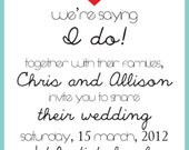 Heart and Initials Wedding Package- includes Save the Dates, Invitations and RSVP cards
