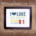 Birth Announcement Poster - "I Heart" Boy Version - 8x10 Printable