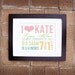 Birth Announcement Poster - "I Heart" Girl Version - 8x10 Printable