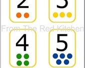 Number, Alphabet, Shapes, and Colors Flashcards & Weather Matching Game -- 5 PDF Sets